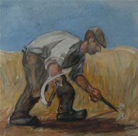 1982 Maaiende boer